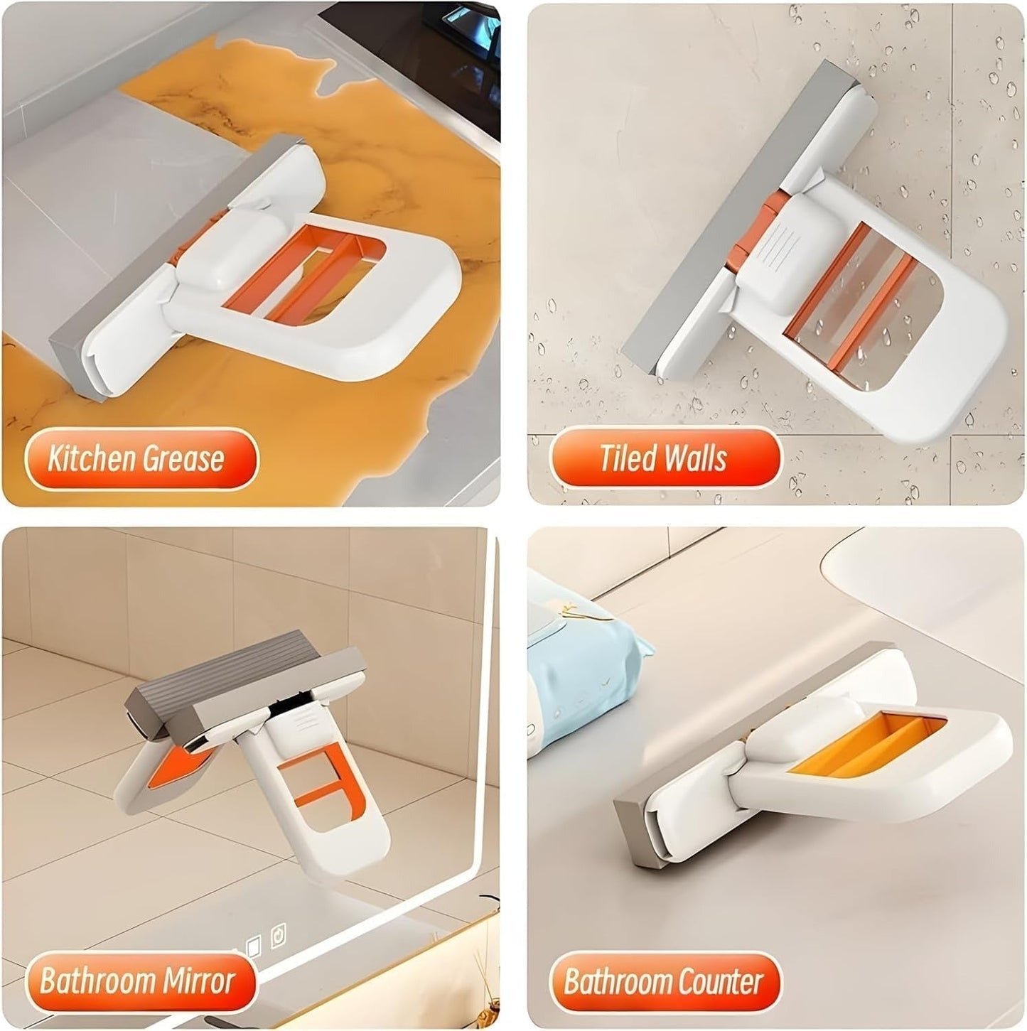 Foldable Desktop Mini Sponge Mop | Portable Wet & Dry Cleaning